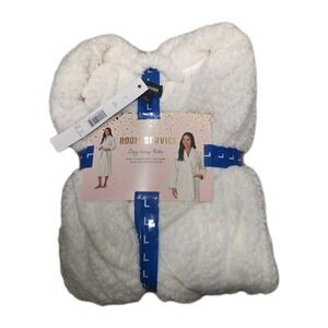 Room Service Cozy Wrap Robe Large Soft Cable Knit Lounge Robe w/ Pockets NWT (X)